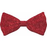 Bow Tie Xmas Glitter Red Dog M