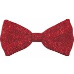 Bow Tie Xmas Glitter Red Dog L