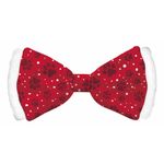 Bow Tie Xmas Satin Red Dog S