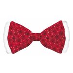 Bow Tie Xmas Satin Red Dog L
