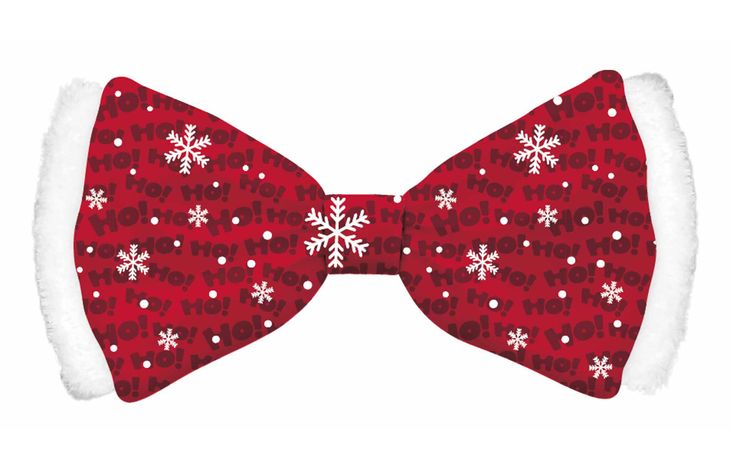 Plenty Gifts Bow Tie Xmas Satin Red Ho Ho Dog M