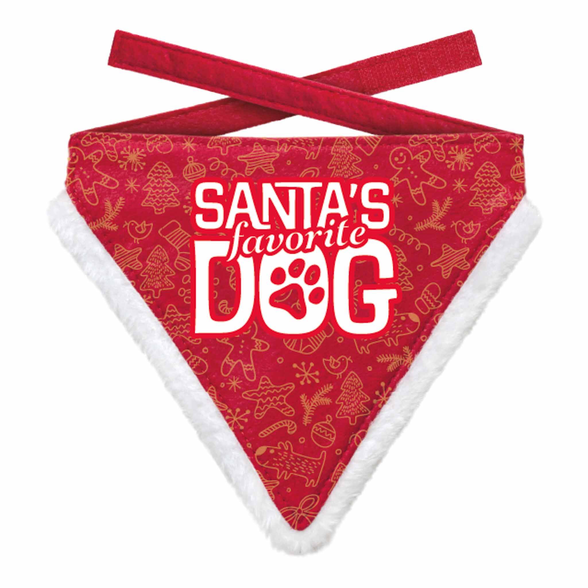 Plenty Gifts Bandana Xmas Favorite Dog Paw Red S