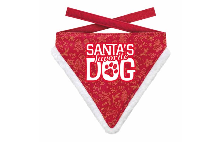 Plenty Gifts Bandana Xmas Favorite Dog Paw Red S