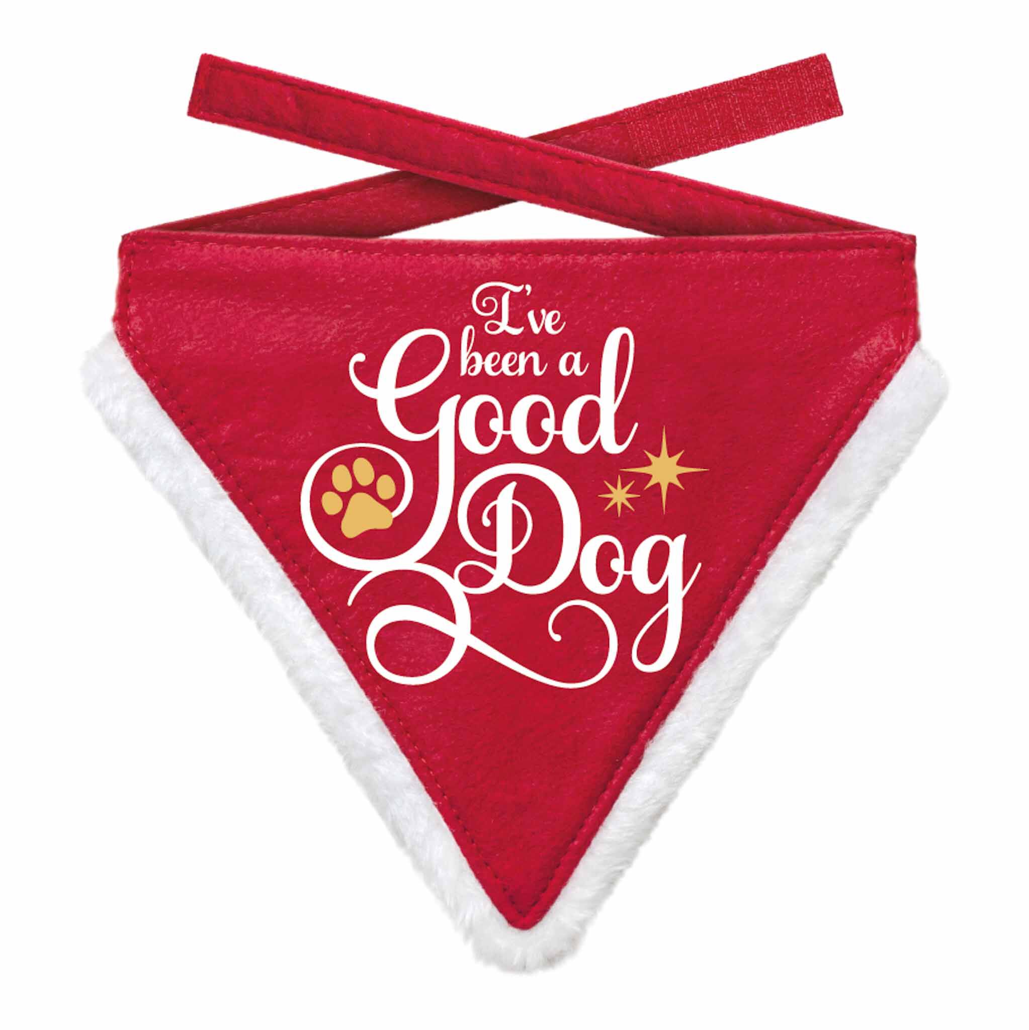 Plenty Gifts Bandana Xmas Good Dog Red L