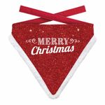 Bandana Xmas Merry Christmas Glitter Dog Red XL