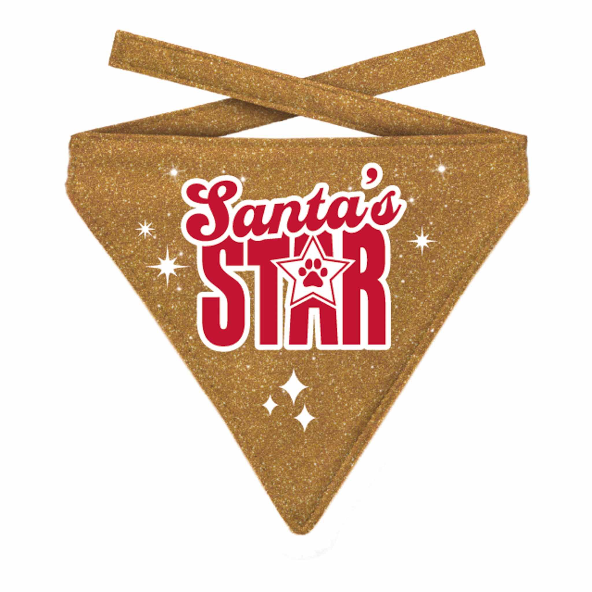 Plenty Gifts Bandana Xmas Santa's Star Cat Gold S