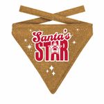 Bandana Xmas Santa's Star Cat Gold S