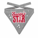 Bandana Xmas Santa's Star Dog Silver S