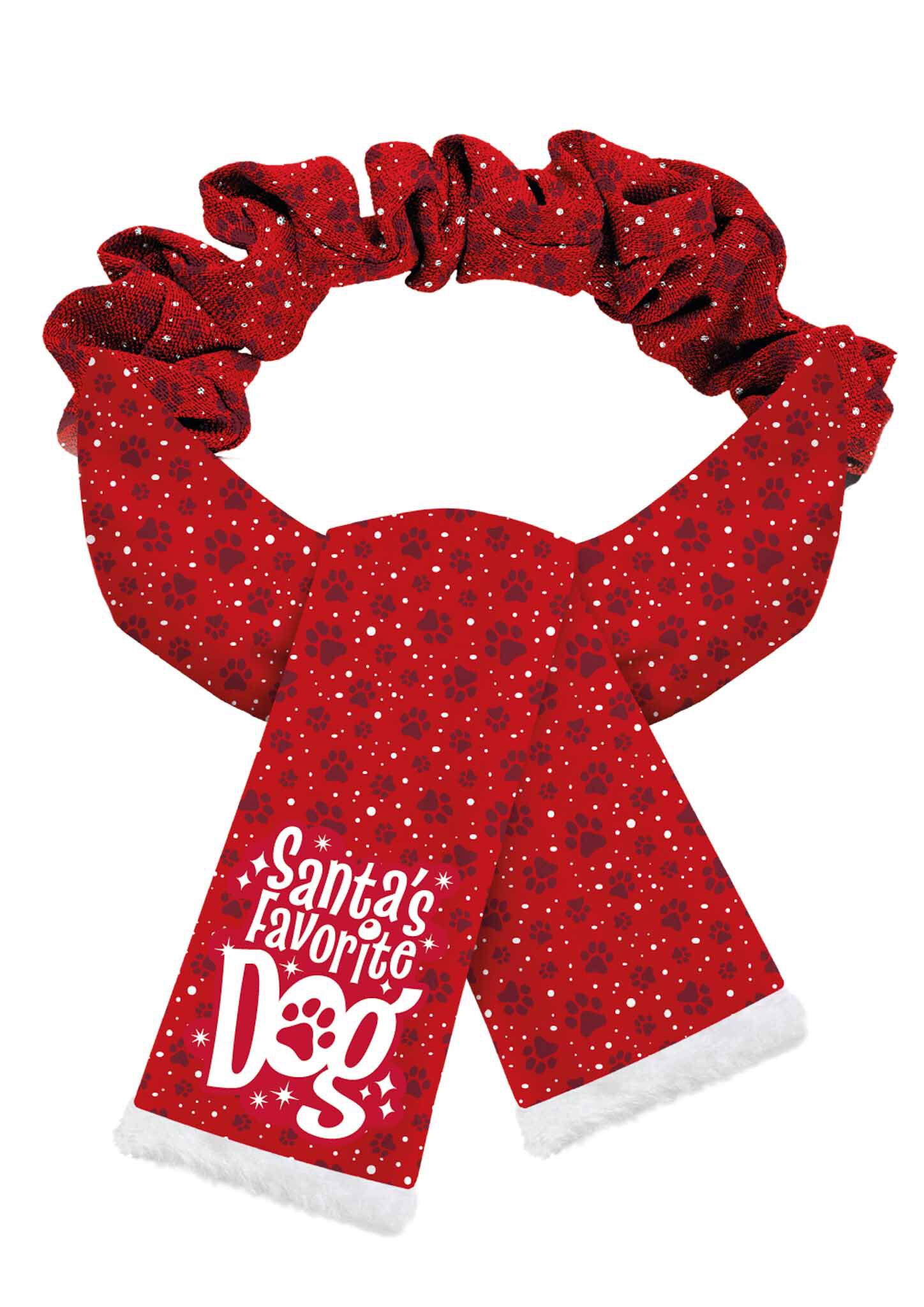 Plenty Gifts Scarve Xmas Favorite Dog Red Paws M