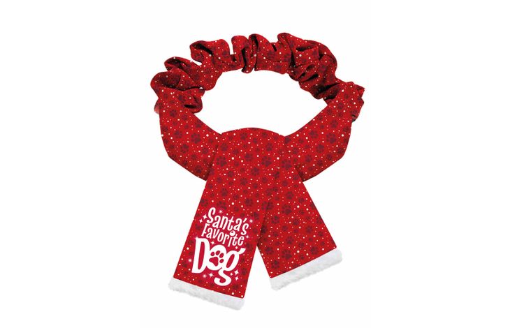 Plenty Gifts Scarve Xmas Favorite Dog Red Paws M