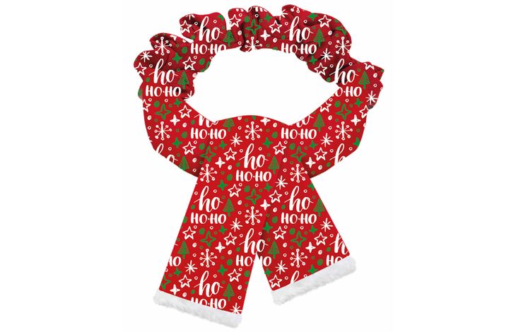 Plenty Gifts Scarve Xmas HoHo Dog Red M