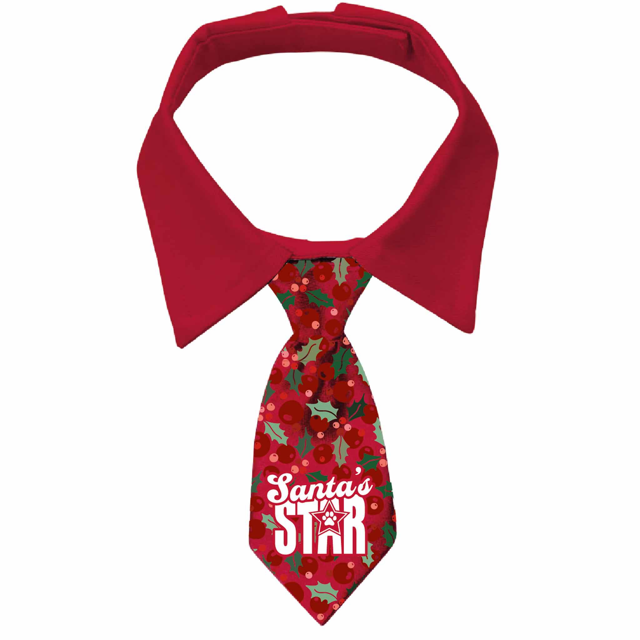 Plenty Gifts Tie Xmas Santa's Star Holly Dog M