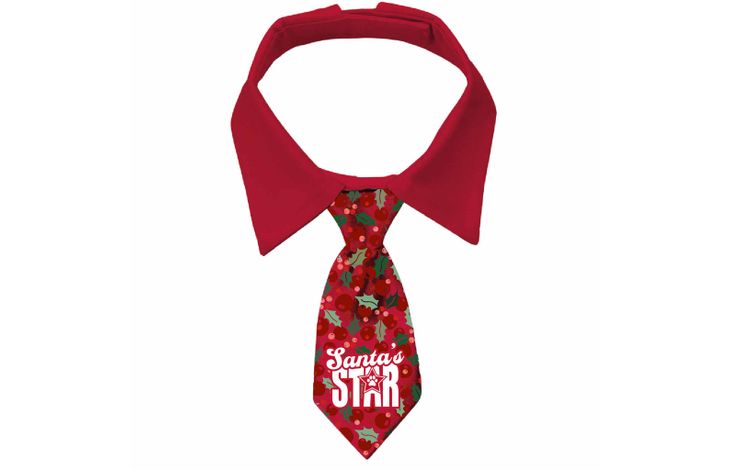 Plenty Gifts Tie Xmas Santa's Star Holly Dog M