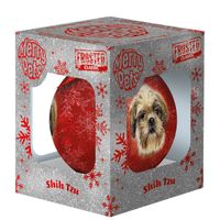 Plenty Gifts Bauble Xmas Frosted Shih Tzu
