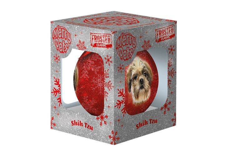 Plenty Gifts Bauble Xmas Frosted Shih Tzu