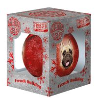 Plenty Gifts Bauble Xmas Frosted French Bulldog