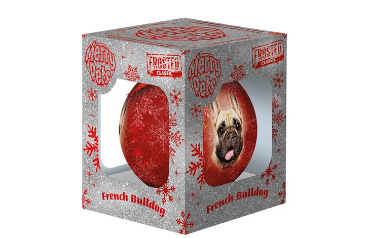 Plenty Gifts Bauble Xmas Frosted French Bulldog