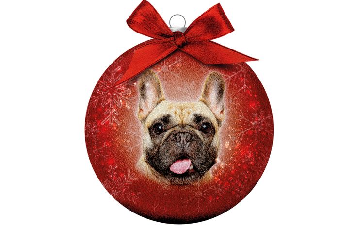 Plenty Gifts Bauble Xmas Frosted French Bulldog