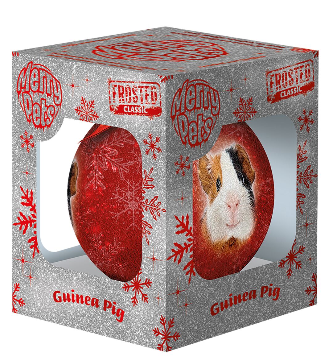 Plenty Gifts Bauble Xmas Frosted Guinea Pig