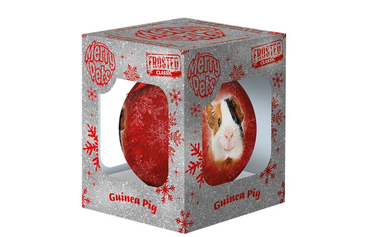 Plenty Gifts Bauble Xmas Frosted Guinea Pig