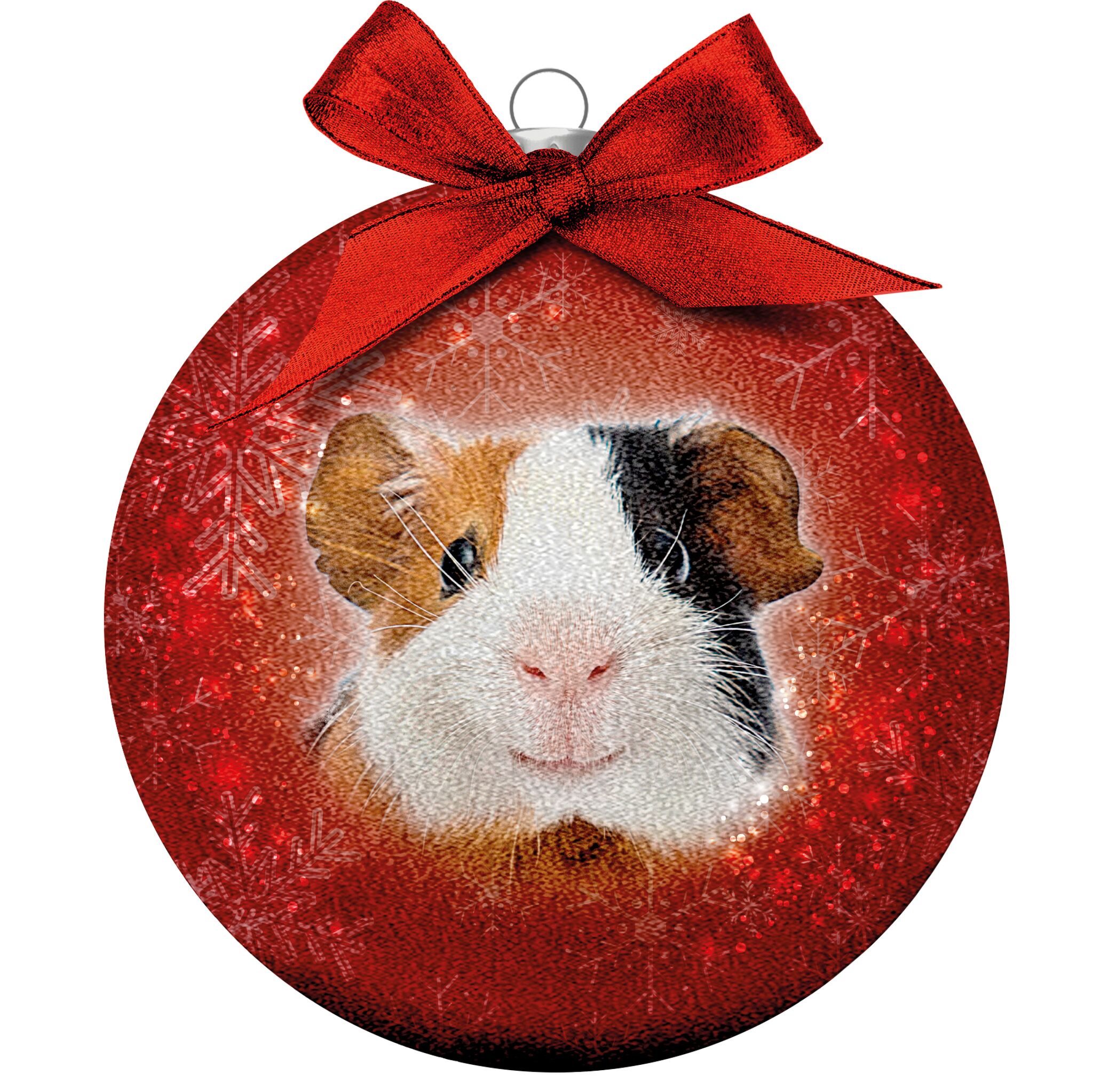 Plenty Gifts Bauble Xmas Frosted Guinea Pig