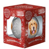 Plenty Gifts Bauble Xmas Frosted Golden Retriever