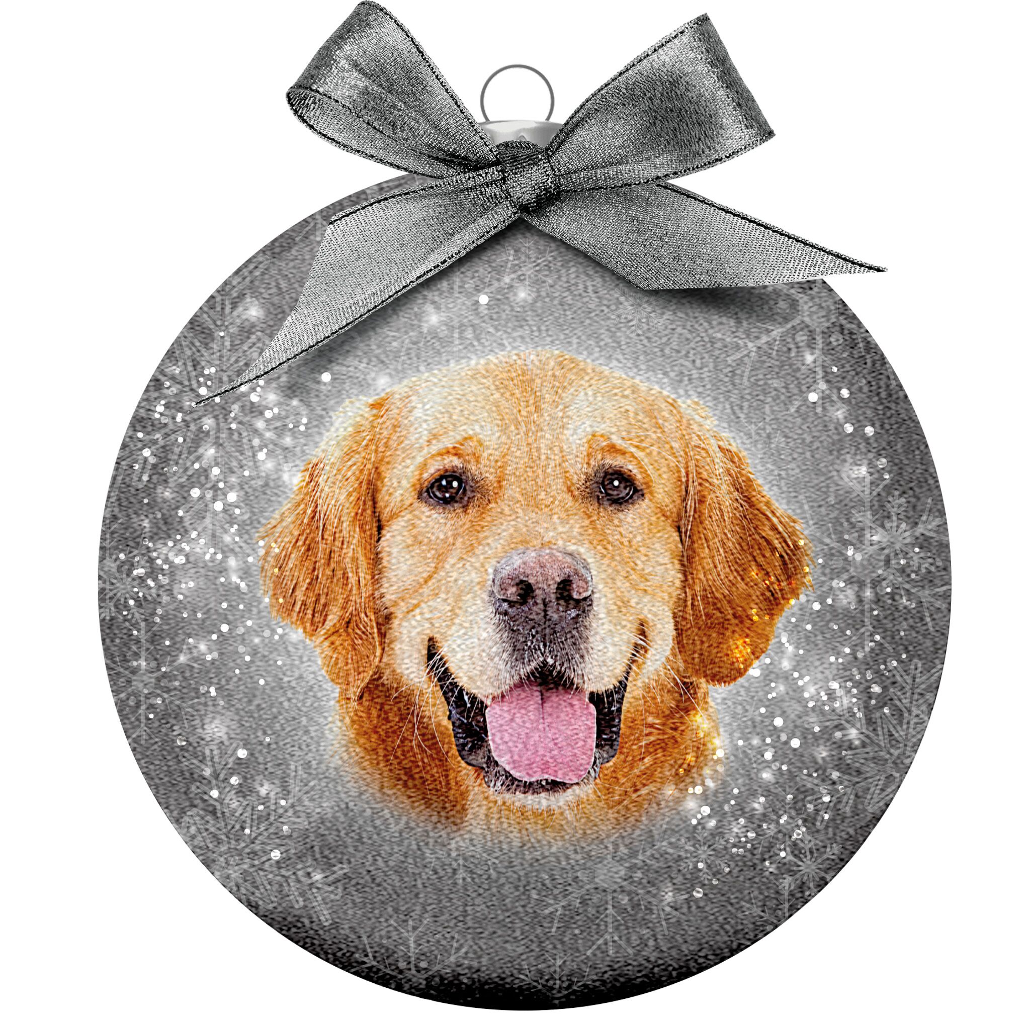 Plenty Gifts Bauble Xmas Frosted Golden Retriever