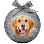 Bauble Xmas Frosted Golden Retriever