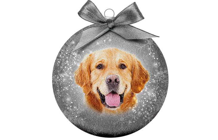 Plenty Gifts Bauble Xmas Frosted Golden Retriever