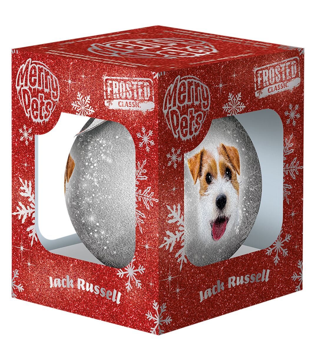 Plenty Gifts Bauble Xmas Frosted Jack Russell