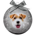 Bauble Xmas Frosted Jack Russell