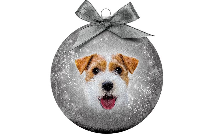 Plenty Gifts Bauble Xmas Frosted Jack Russell