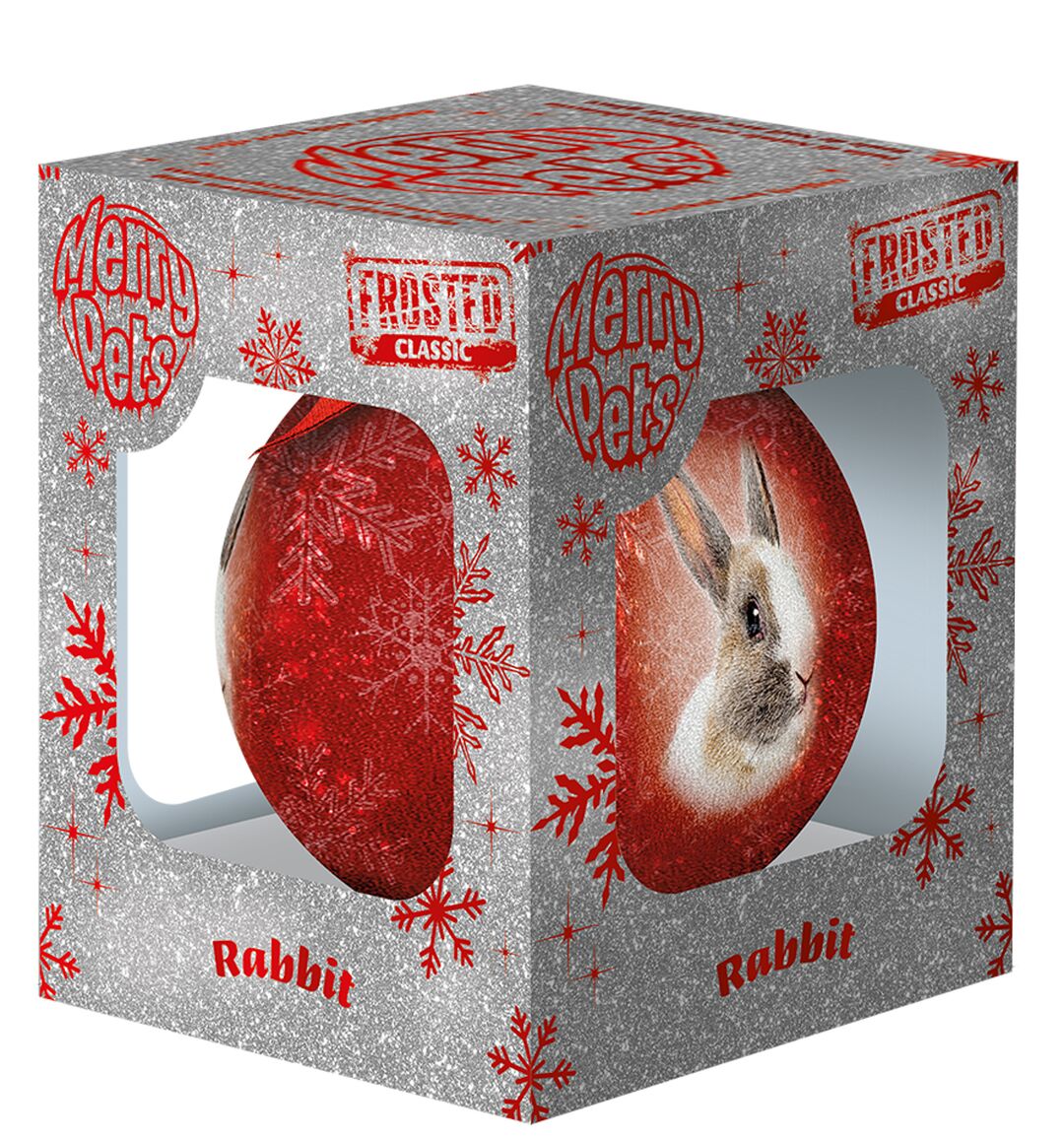 Plenty Gifts Bauble Xmas Frosted Rabbit