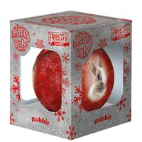 Plenty Gifts Bauble Xmas Frosted Rabbit