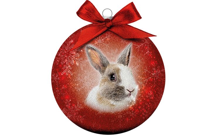 Plenty Gifts Bauble Xmas Frosted Rabbit