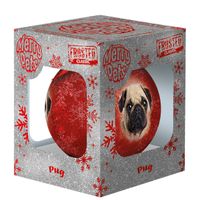 Plenty Gifts Bauble Xmas Frosted Pug
