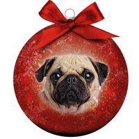 Plenty Gifts Bauble Xmas Frosted Pug