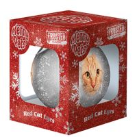 Plenty Gifts Bauble Xmas Frosted Red Cat Eyes