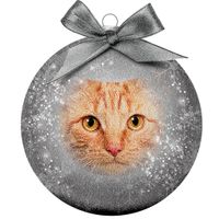 Plenty Gifts Bauble Xmas Frosted Red Cat Eyes