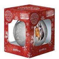 Plenty Gifts Bauble Xmas Frosted Horse