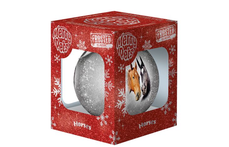 Plenty Gifts Bauble Xmas Frosted Horse