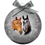 Bauble Xmas Frosted Horse