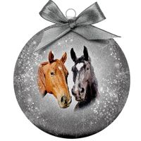 Plenty Gifts Bauble Xmas Frosted Horse