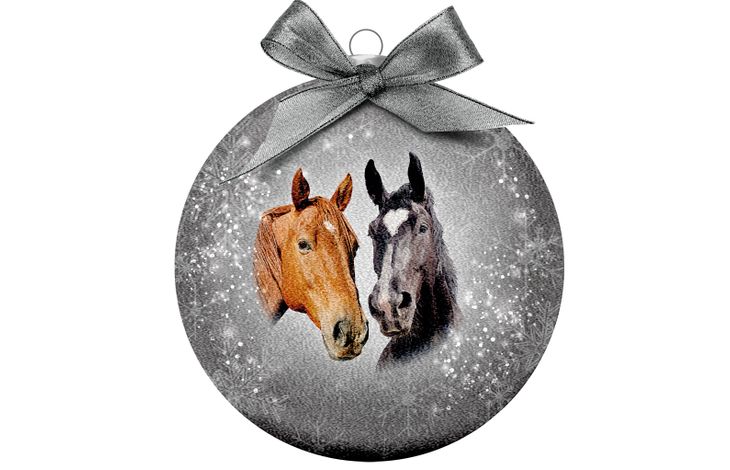Plenty Gifts Bauble Xmas Frosted Horse