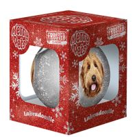 Plenty Gifts Bauble Xmas Frosted Labradoodle
