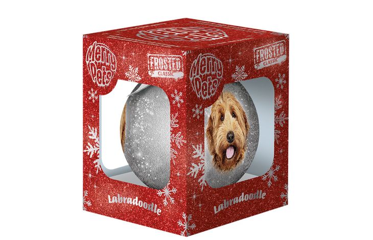 Plenty Gifts Bauble Xmas Frosted Labradoodle