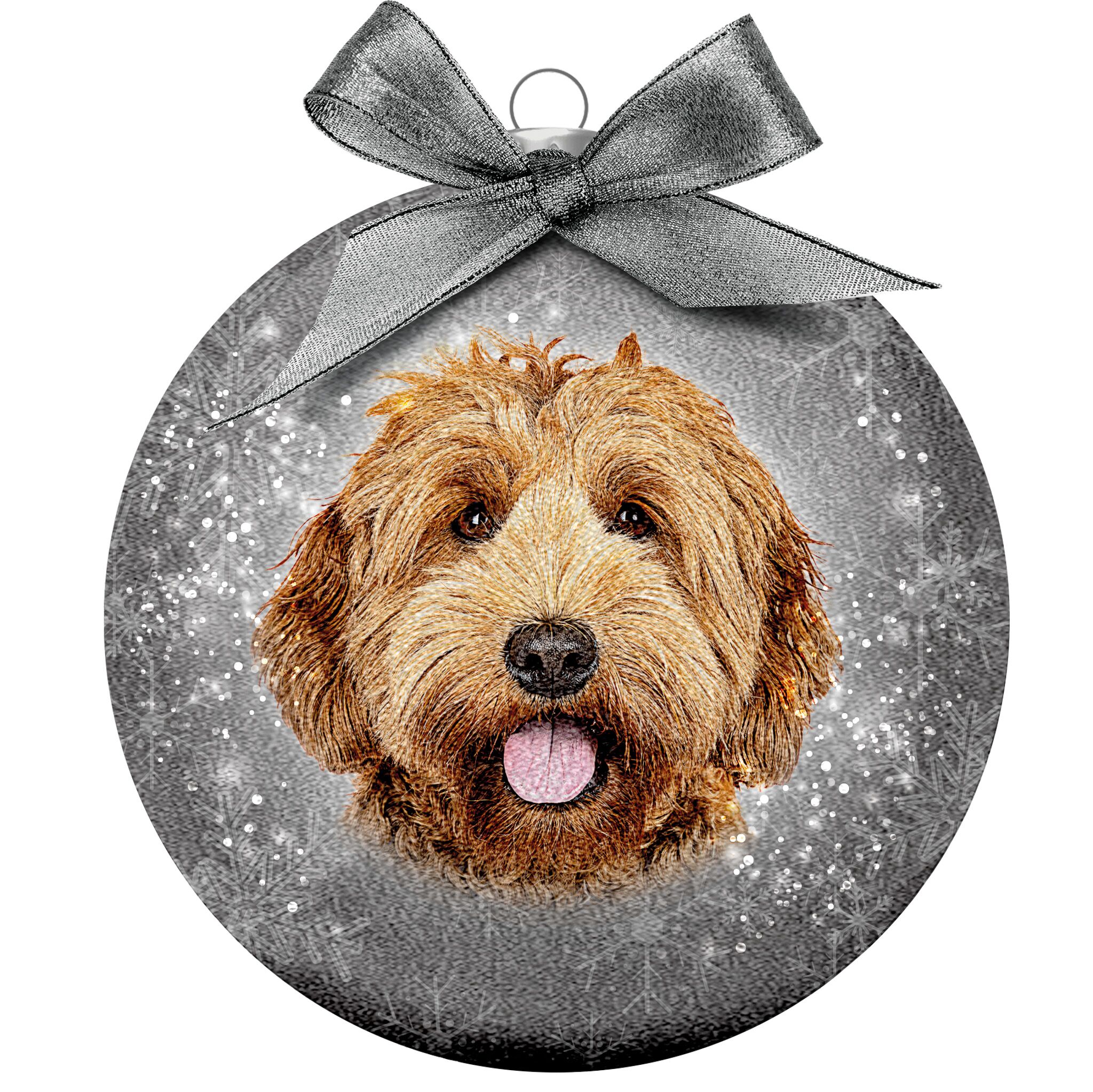 Plenty Gifts Bauble Xmas Frosted Labradoodle