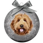 Bauble Xmas Frosted Labradoodle