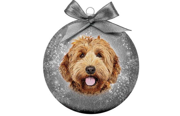 Plenty Gifts Bauble Xmas Frosted Labradoodle