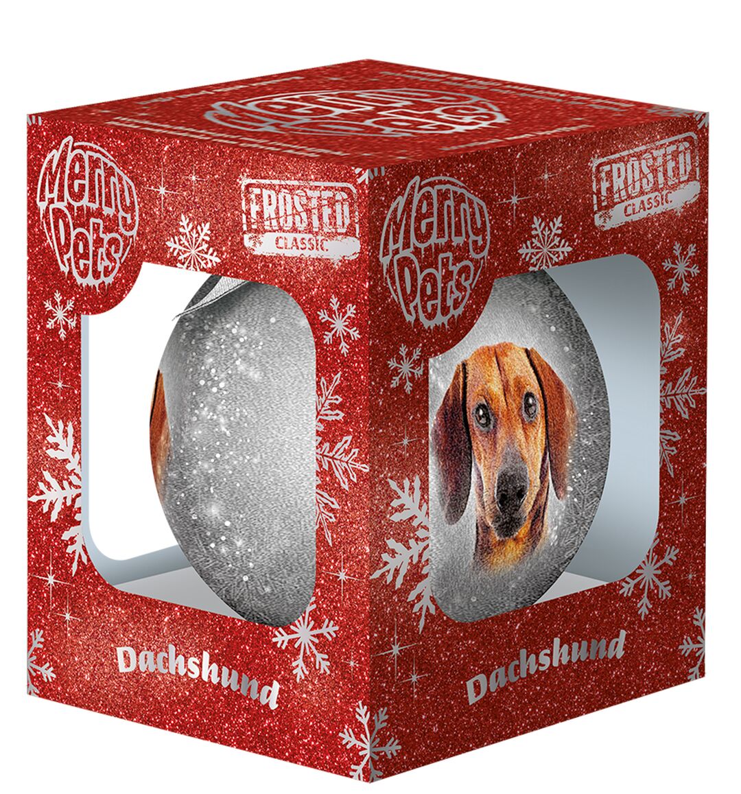 Plenty Gifts Bauble Xmas Frosted Dachshund